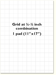 Grid at 1/4 - 1/2 inch combination - 1 large pad (11