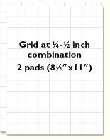 Grid at 1/4 - 1/2 inch combination - 2 small pads (8.5